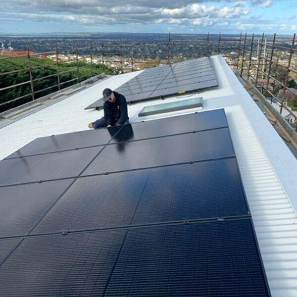 Solar panels being installed on all electric home in Highton